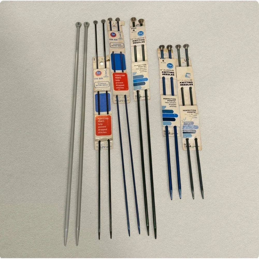 Vintage Knitting Needles Lot – Boye & Aero Bernat – Sizes 1, 3, 4, 5, 8